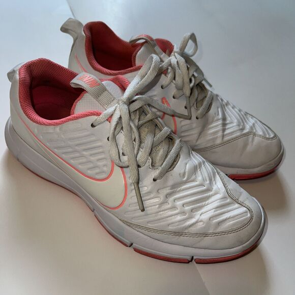 NIKE Explorer 2 Women's Golf Shoes White/Pink Size 6.5 AA1846-100 Nice - Picture 2 of 6